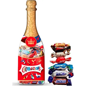 Čokoládová tyčinka Celebrations Dárková láhev Twix/Mars/Bounty/Minis Snickers/Milky Way 296 g