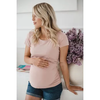 Těhotenská móda Kojící tričko Milk Shirt Powder Pink