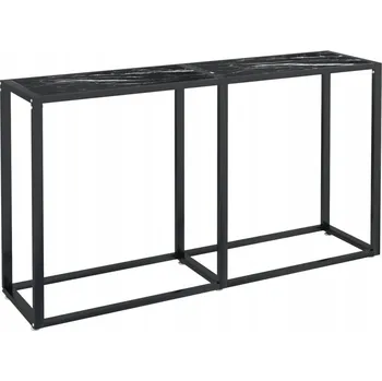 Konferenční stolek Konzolový Stolek , černý mramor, 140x35x75,5 cm, sklo