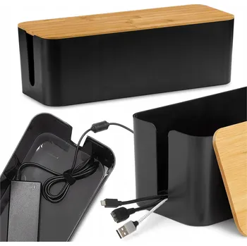 kabelová chránička ORGANIZÉR NA KABELY KRABIČKA NA KABELOVÉ LIŠTY KABELY BOX DŘEVO S