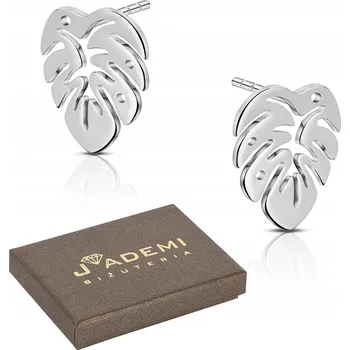 Náušnice STŘÍBRNÉ NÁUŠNICE RYZOST 925 MONSTERA LIST PUZETKY