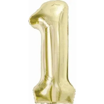 Fóliový balónek GoDan číslice 1 béžový metalický, 91 cm (36 palců)