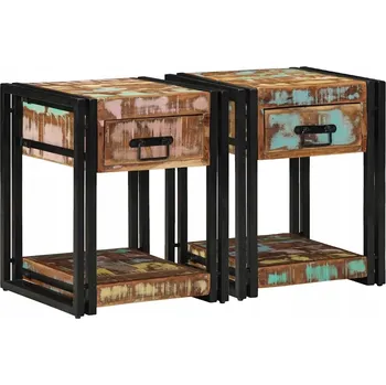 Noční stolek Noční stolek 2 ks 40x40x50 cm Masivní recyklované dřevo