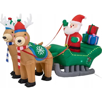 Vánoční dekorace Nafukovací vánoční dekorace Mikuláš sáně Sobí