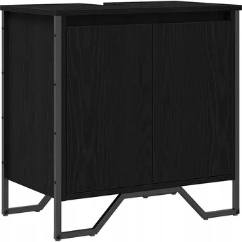 Koupelnový nábytek Skříňka pod umyvadlo s dvířky Černý Dub 60 x 35 x 60 cm