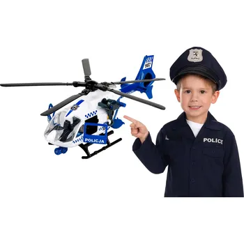 autíčko POLICEJNÍ HELIKOPTÉRA DUMEL SVĚTLA ZVUK VOZIDLO PRO DĚTI MĚSTSKÁ FLOTILA