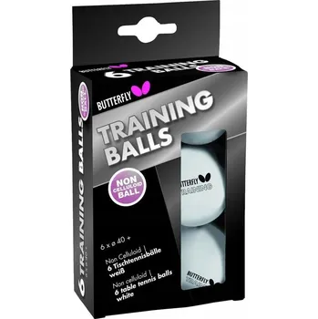 Raketový sport Míčky na stolní tenis BUTTERFLY tréninkové, 6 ks, bílé