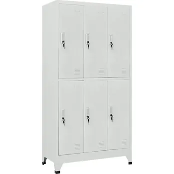 Šatní skříň Skříň se 6 přihrádkami, ocelová, 90x45x180 cm