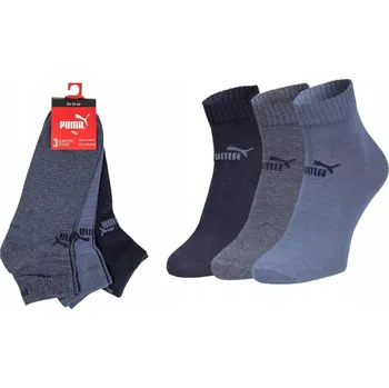Ponožky Puma vícebarevné 3 ks, velikost 43-46, bavlněné s logem