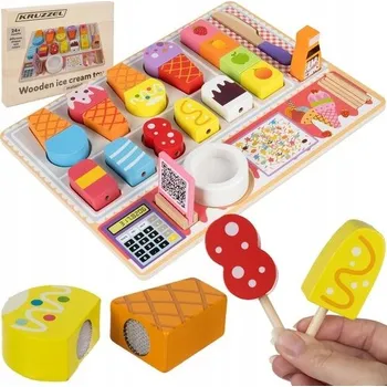 Dřevěná hračka Kruzzel zmrzlinárna hračka dřevěná pro děti od 2 let