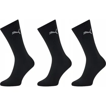 Puma Ponožky Crew Lightweight 3 páry černé velikost 43-46