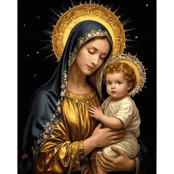 MALOVÁNÍ PODLE ČÍSEL Náboženství Obrázky k Malování Podle Čísel s Rámem Oh Art