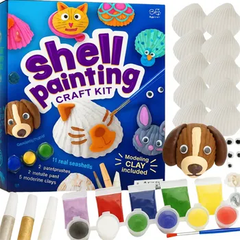 kreativní sada MUŠLE NA MALOVÁNÍ SADA PRO DĚTI BARVY KREATIVNÍ HRAČKA RUČNÍ PRÁCE