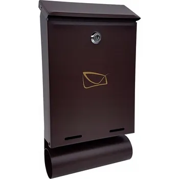 Poštovní schránka Poštovní schránka Metal-Bud s prostorem pro noviny, hnědá