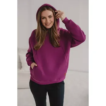 Těhotenská móda Hrubá těhotenská a kojící oversized mikina Motherhood Violet