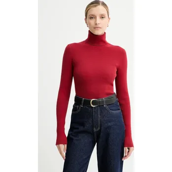 Dámský svetr Svetr Calvin Klein Jeans LV047D350G burgundské 83X, vel. L