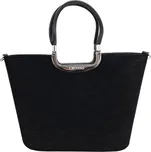 GROSSO Černá velurová elegantní kabelka do ruky S7 + doprava zdarma