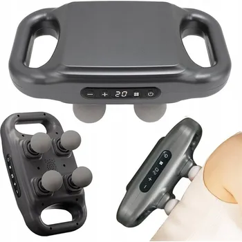 Masážní přístroj MASÁŽNÍ PŘÍSTROJ NA TĚLO SILNÝ 4 HLAVICE 20 ÚROVNÍ SÍLY + 6 IMPULZNÍCH REŽIMŮ USB