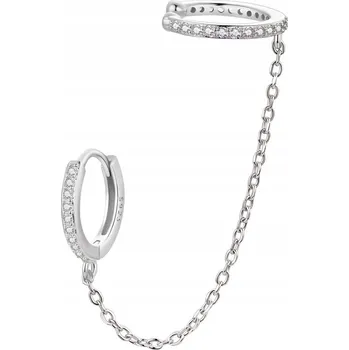 Náušnice Stříbrné náušnice Řetízek na ucho, Stříbro Náušnice 925 Trusky