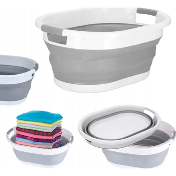 Koš na prádlo Volně stojící koš na prádlo LAZYhome 25 l, bílý, šedý