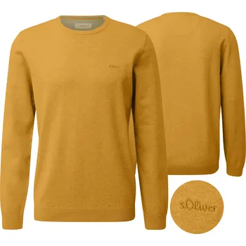 Pánský svetr Pánský svetr s.Oliver žlutý - 3XL Regular Fit malé logo