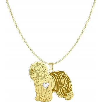 Náhrdelník Pozlacený náhrdelník Starý anglický ovčák GRAVÍROVÁNÍ DÁREK