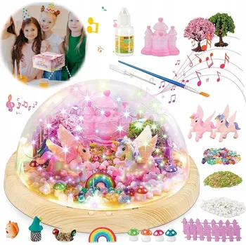 Jednorožec kreativní sada noční lampa terárium LED RGB 13 barev dálkové ovládání