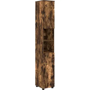 Šatní skříň Vysoká koupelnová skříň se dveřmi Kouřový dub 30 x 35 x 192 cm