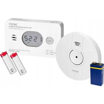 Zabezpečovací technika Detektor oxidu uhelnatého (čidla CO) s LCD displejem + detektor kouře + baterie