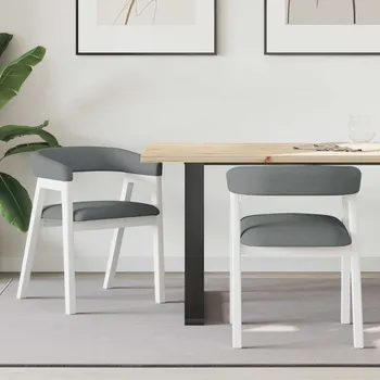 Jídelní židle 2 pcs Bílá 54 x 57 x 73 cm Masivní gumové dřevo
