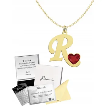 Náhrdelník Pozlacený Náhrdelník PÍSMENO R se srdíčkem s Věnováním