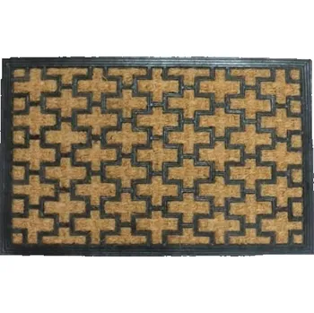 Rohožka BORKUM 60x40 cm kokosová béžová se vzorem