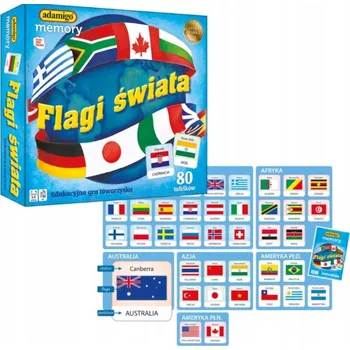 Desková hra MEMO Hra pro děti LOGICKÁ Pexeso Vlajky PAMĚŤ