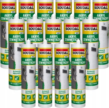 Tmel Akryl bílý venkovní Soudal 280ml tmel stavební trvanlivý 15 ks