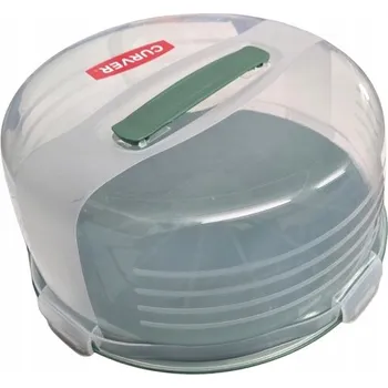 Dóza na potraviny CURVER Nádoba na dort kulatý 35x35x15 cm s rukojetí ZELENÁ