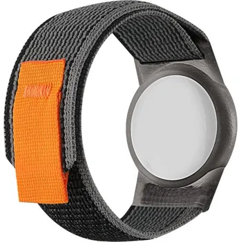 Nylonový obal ve stylu náramku trailový tah pro AirTag - černošedý