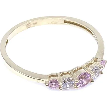 Šperk Diante Zlatý prsten s bílým a růžovým zirkonem 59643213.55