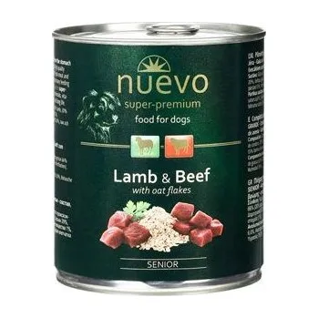 Krmivo pro psa Nuevo Super Premium konzerva Vlhké krmivo pro psy Jehněčí a Hovězí 800g