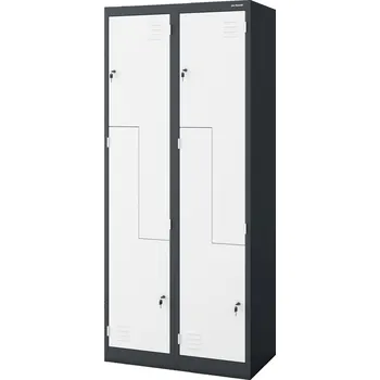 Šatní skříň Šatní skříň typu L JULIA, 800 x 1850 x 450 mm, antracitově-bílá