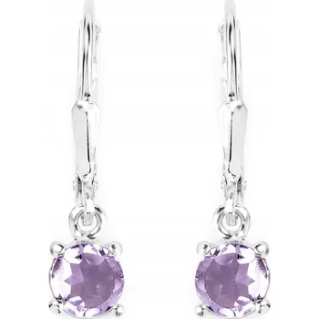 Náušnice STŘÍBRNÉ NÁUŠNICE S PŘÍRODNÍMI AMETYSTY 1.00 CT