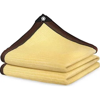 Slunečník Stínící síť s očky 2x3m, béžová, zahradní ochranná síť proti slunci, terasa, 70% míra stínování, UV