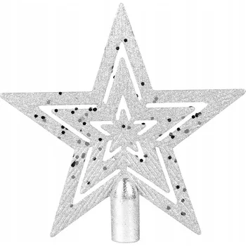 Vánoční dekorace Špice na vánoční stromek "Vánoční hvězda", stříbrná, Arpex, 20 cm