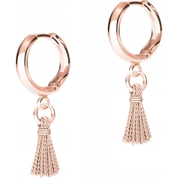 Náušnice Náušnice střapce provázkové růžové zlato 925