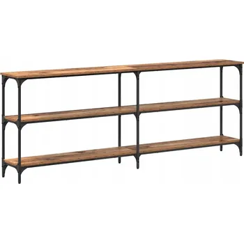 Konferenční stolek Konzolový stolek s policí Staré dřevo 200 x 29 x 75 cm