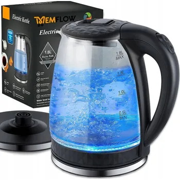 Rychlovarná konvice RYCHLOVARNÁ KONVICE 2L BEZDRÁTOVÁ VELKÁ SKLENĚNÁ PRŮHLEDNÝ 2000W