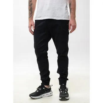 Pánské kalhoty PÁNSKÉ BAVLNĚNÉ JOGGER KALHOTY Černé MyStars Klasické Velikost 30