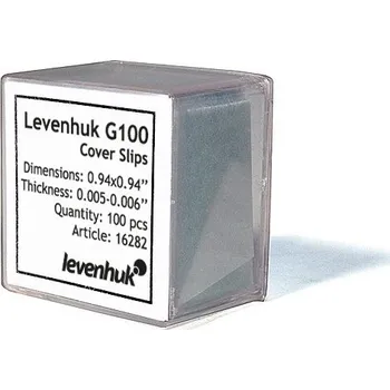 Podložní sklíčko k mikroskopu Příslušenství Levenhuk G100 Sada krycích skel 100ks