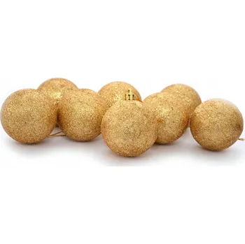 Vánoční dekorace Dekorace na vánoční stromeček Brokátové vánoční baňky zlaté 8ks