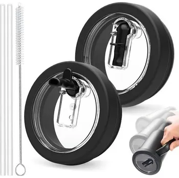 Sada 2 nepropustných silikonových víček na 100ml sklenice Stanley Cup, opakovaně použitelných, se 2