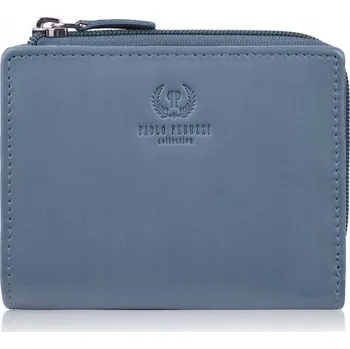 Peněženka Dámská kožená peněženka malá modrá horizontální s RFID Paolo Peruzzi
